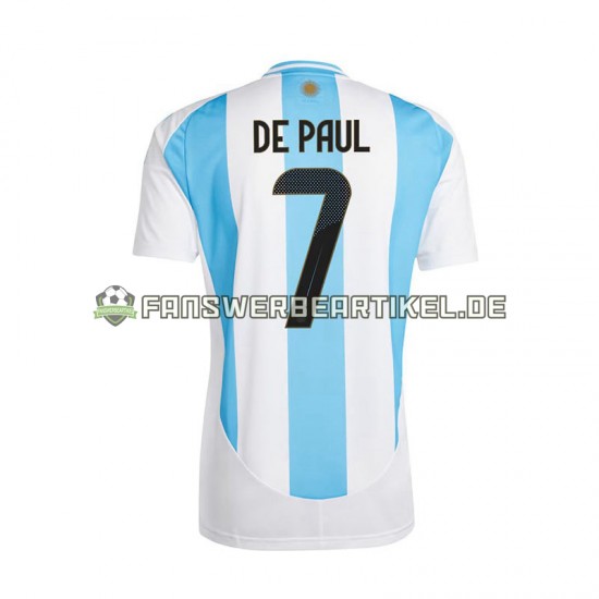 De Paul 7 Copa America Trikot Argentinien Herren Heimausrüstung 2024 Kurzarm