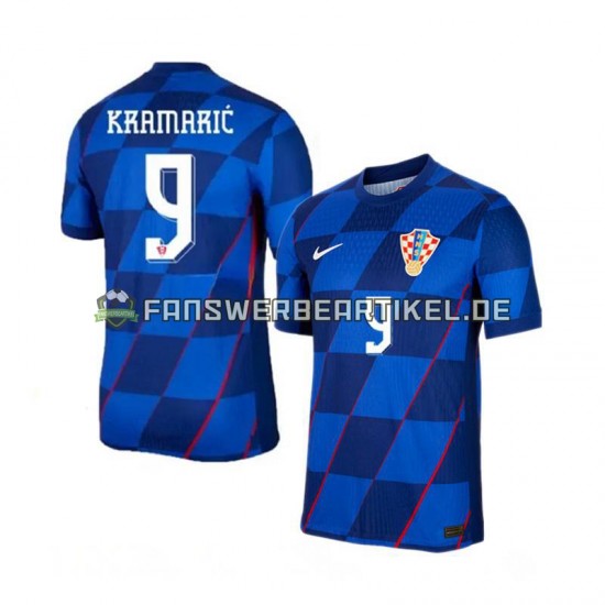 Andrej Kramaric 9 Trikot Kroatien Herren Auswärtsausrüstung Euro 2024 Kurzarm