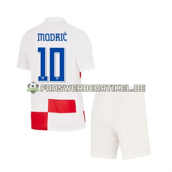 Luca Modric 10 Trikot Kroatien Kinder Heimausrüstung Euro 2024 Kurzarm