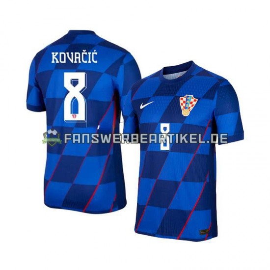 Mateo Kovacic 8 Trikot Kroatien Herren Auswärtsausrüstung Euro 2024 Kurzarm