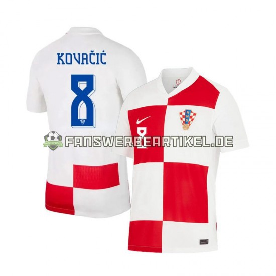 Mateo Kovacic 8 Trikot Kroatien Herren Heimausrüstung Euro 2024 Kurzarm