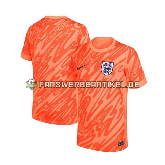 Torwart Trikot England Herren Heimausrüstung Orange Euro 2024 Kurzarm