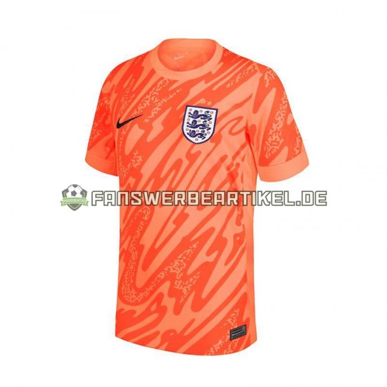 Torwart Trikot England Herren Heimausrüstung Orange Euro 2024 Kurzarm