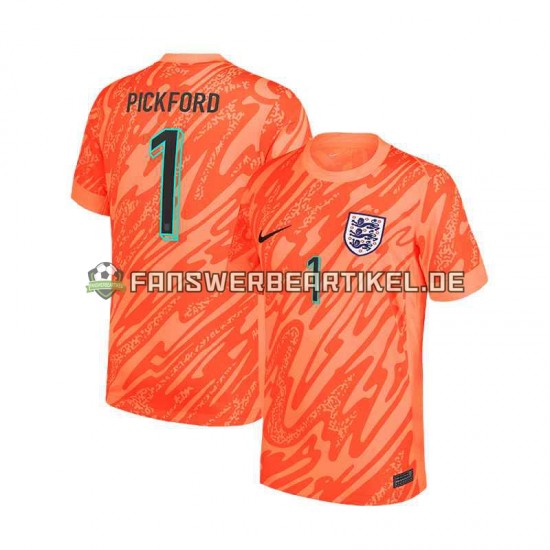 Pickford 1 Torwart Trikot England Herren Heimausrüstung Orange Euro 2024 Kurzarm