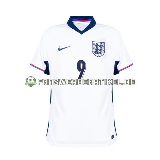 Harry Kane 9 Trikot England Herren Heimausrüstung Weiß Euro 2024 Kurzarm