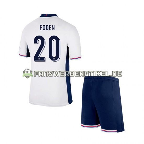 Phil Foden 20 Trikot England Kinder Heimausrüstung Euro 2024 Kurzarm