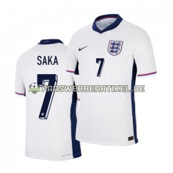 Saka 7 Trikot England Herren Heimausrüstung Weiß Euro 2024 Kurzarm