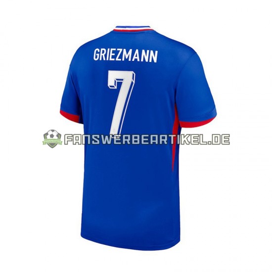 Antoine Griezmann 7 Trikot Frankreich Herren Heimausrüstung Blau Euro 2024 Kurzarm