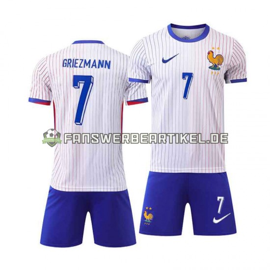 Antoine Griezmann 7 Trikot Frankreich Kinder Auswärtsausrüstung Euro 2024 Kurzarm