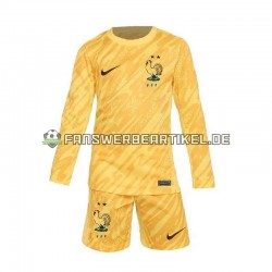 Torwart Trikot Frankreich Kinder Heimausrüstung Gelb Euro 2024 Langarm