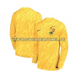 Torwart Trikot Frankreich Herren Heimausrüstung Gelb Euro 2024 Langarm