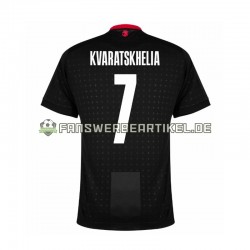 Georgia Kvaratskhelia 7 Trikot Herren Auswärtsausrüstung Schwarz Euro 2024 Kurzarm