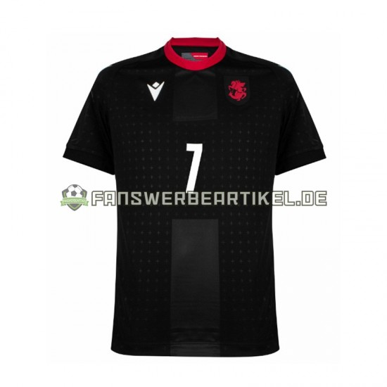 Georgia Kvaratskhelia 7 Trikot Herren Auswärtsausrüstung Schwarz Euro 2024 Kurzarm