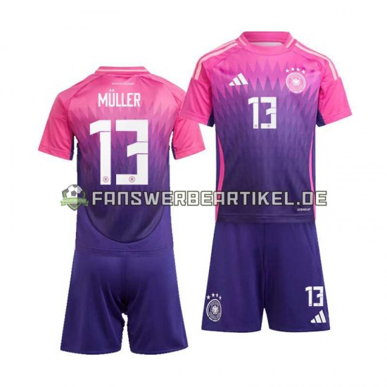 Thomas Muller 13 Trikot Deutschland Kinder Auswärtsausrüstung Euro 2024 Kurzarm