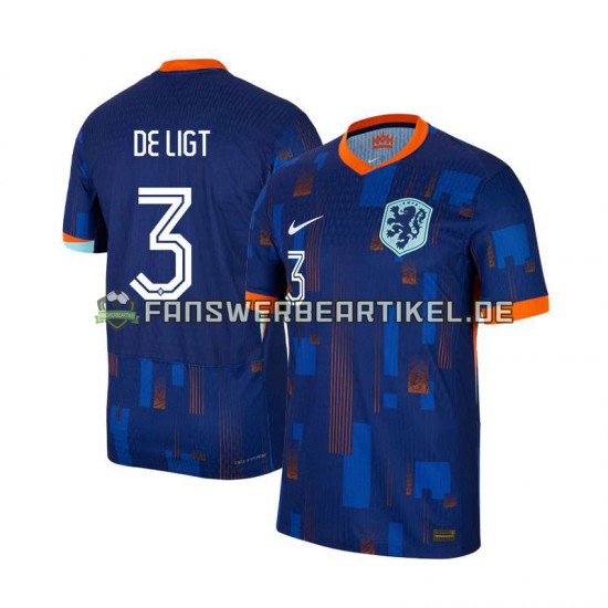 Matthijs de Ligt 3 Trikot Niederlande Herren Auswärtsausrüstung Euro 2024 Kurzarm