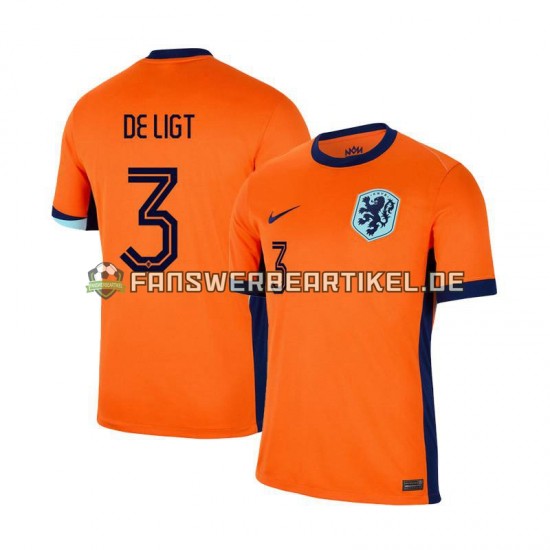 Matthijs de Ligt 3 Trikot Niederlande Herren Heimausrüstung Euro 2024 Kurzarm