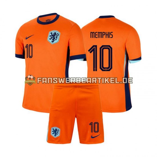 Memphis Depay 10 Trikot Niederlande Kinder Heimausrüstung Euro 2024 Kurzarm