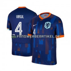 Virgil van Dijk 4 Trikot Niederlande Herren Auswärtsausrüstung Euro 2024 Kurzarm