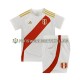 Copa America Trikot Peru Kinder Heimausrüstung Weiß 2024 Kurzarm