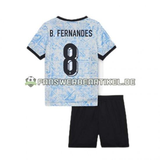 Bruno Fernandes 8 Trikot Portugal Kinder Auswärtsausrüstung Euro 2024 Kurzarm