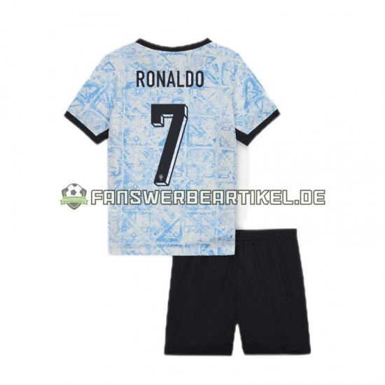 Cristiano Ronaldo 7 Trikot Portugal Kinder Auswärtsausrüstung Euro 2024 Kurzarm