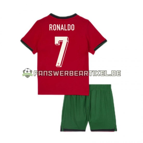 Cristiano Ronaldo 7 Trikot Portugal Kinder Heimausrüstung Euro 2024 Kurzarm