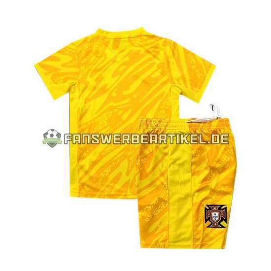 Torwart Trikot Portugal Kinder Heimausrüstung Gelb Euro 2024 Kurzarm