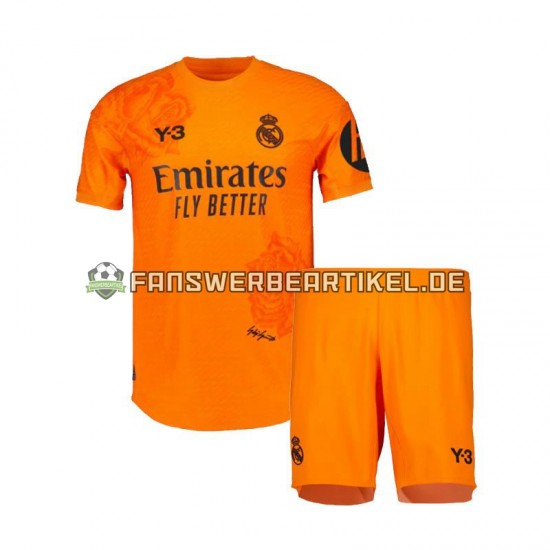 Y3 Torwart Trikot Real Madrid Kinder Ausweich ausrüstung Orange 2023-2024 Kurzarm