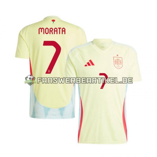 Alvaro Morata 7 Trikot Spanien Herren Auswärtsausrüstung Euro 2024 Kurzarm