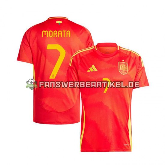 Alvaro Morata 7 Trikot Spanien Herren Heimausrüstung Euro 2024 Kurzarm