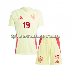 Lamine Yamal 19 Trikot Spanien Kinder Auswärtsausrüstung Euro 2024 Kurzarm