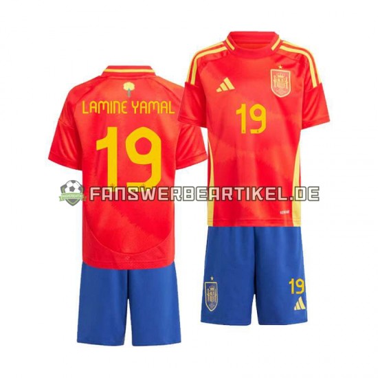 Lamine Yamal 19 Trikot Spanien Kinder Heimausrüstung Euro 2024 Kurzarm