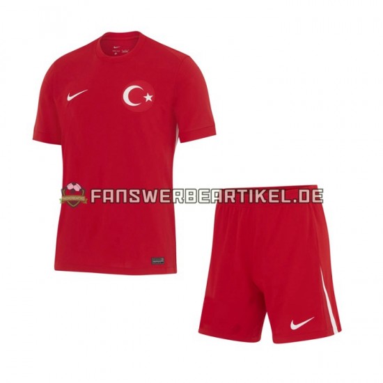 Trikot Türkei Kinder Auswärtsausrüstung Euro 2024 Kurzarm