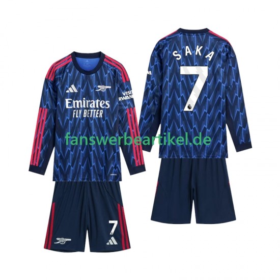 Saka 7 Trikot Arsenal Kinder Auswärtsausrüstung 2025-2026 Langarm