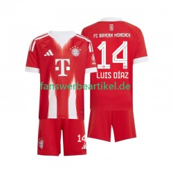 Luis Diaz 14 Trikot FC Bayern München Kinder Heimausrüstung 2025-2026 Kurzarm