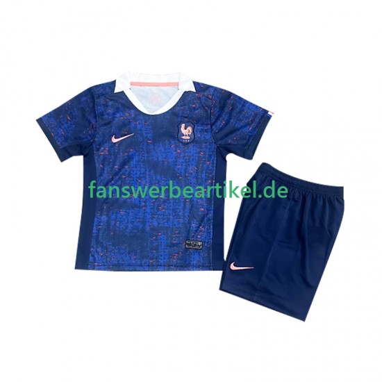 Trikot Frankreich Kinder Heimausrüstung 2025 Kurzarm