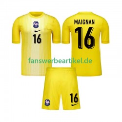 Mike Maignan 16 Torwart Trikot Frankreich Kinder Heimausrüstung 2025 Kurzarm