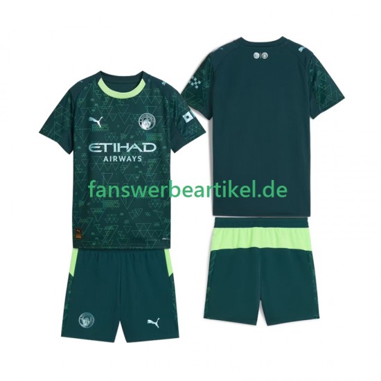 Trikot Manchester City Kinder Viertes ausrüstung 2025-2026 Kurzarm
