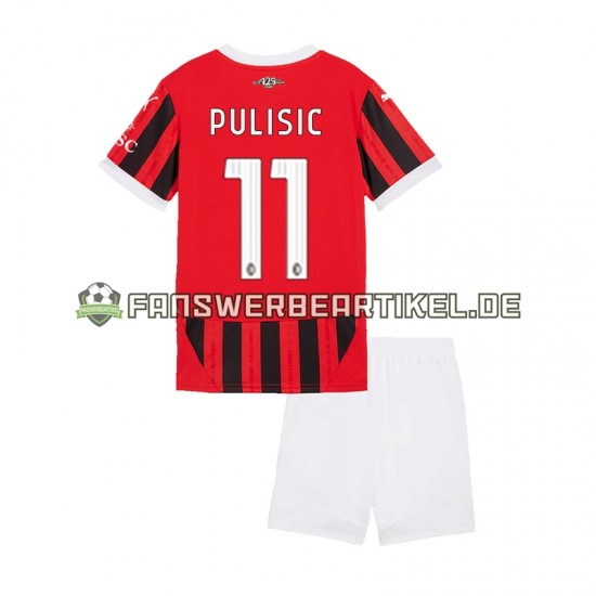 Christian Pulisic 11 Trikot AC Mailand Kinder Heimausrüstung 2024-2025 Kurzarm