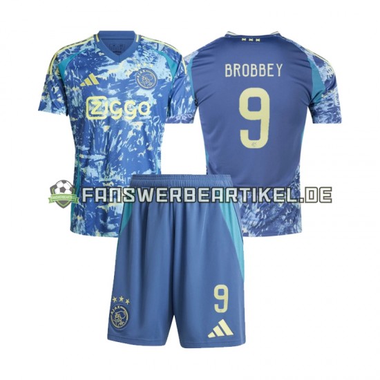 Brian Brobbey 9 Trikot Ajax Amsterdam Kinder Auswärtsausrüstung 2024-2025 Kurzarm