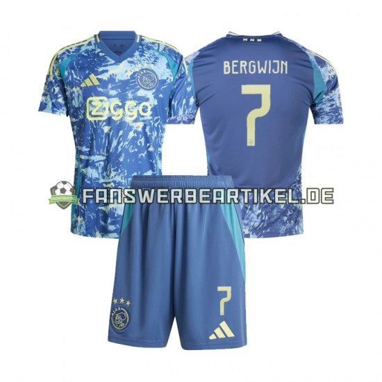 Steven Bergwijn 7 Trikot Ajax Amsterdam Kinder Auswärtsausrüstung 2024-2025 Kurzarm