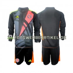 Torwart Trikot Costa Rica Kinder Ausweich ausrüstung Schwarz 2024 Langarm