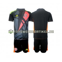 Torwart Trikot Costa Rica Kinder Ausweich ausrüstung Schwarz 2024 Kurzarm