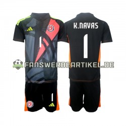 Keylor Navas 1 Torwart Trikot Costa Rica Kinder Ausweich ausrüstung Schwarz 2024 Kurzarm