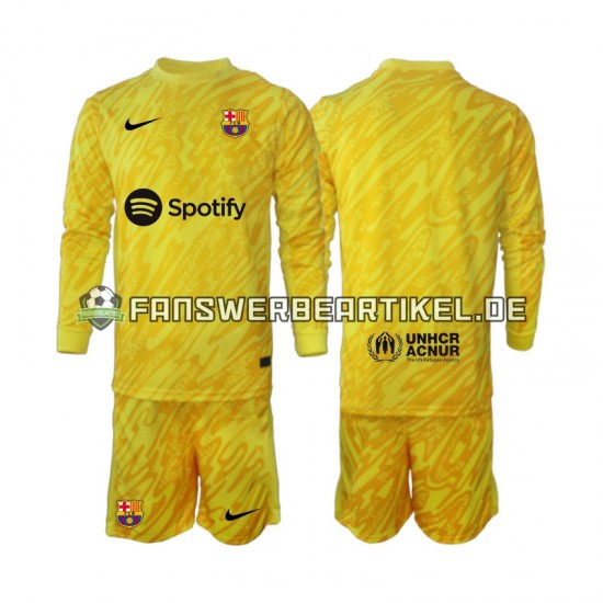 Torwart Trikot FC Barcelona Kinder Auswärtsausrüstung 2024-2025 Langarm