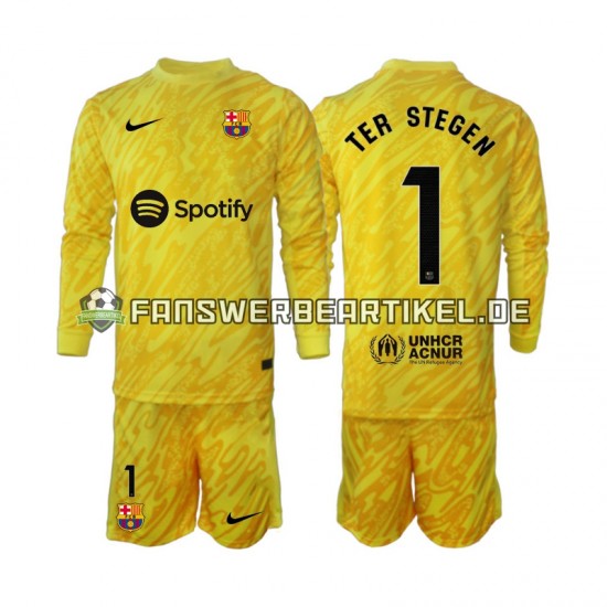 Ter Stegen 1 Torwart Trikot FC Barcelona Kinder Auswärtsausrüstung 2024-2025 Langarm