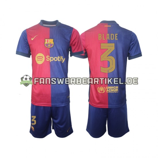 UCL Font Blade 3 Trikot FC Barcelona Kinder Heimausrüstung 2024-2025 Kurzarm