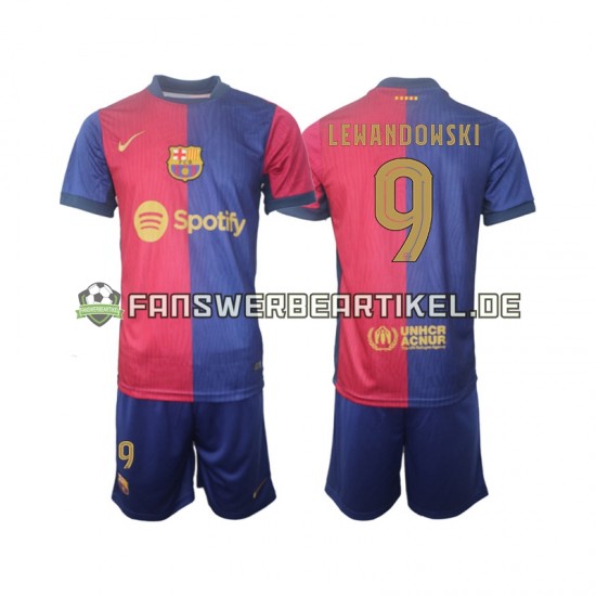 UCL Font Robert Lewandowski 9 Trikot FC Barcelona Kinder Heimausrüstung 2024-2025 Kurzarm