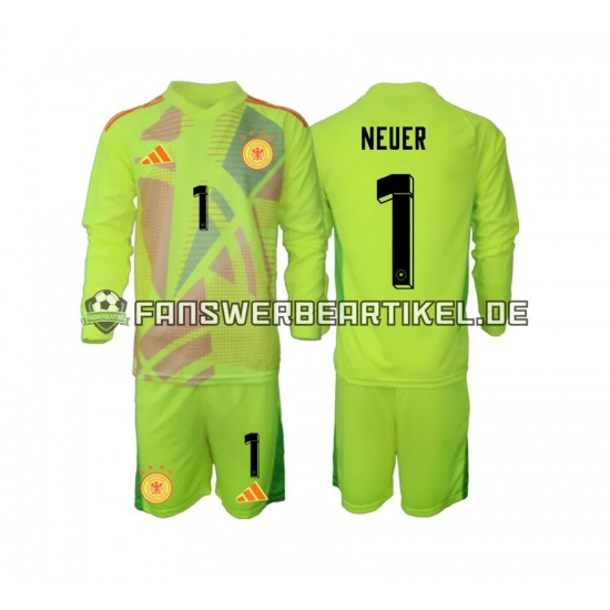 Manuel Neuer 1 Torwart Trikot Deutschland Kinder Auswärtsausrüstung Euro 2024 Langarm