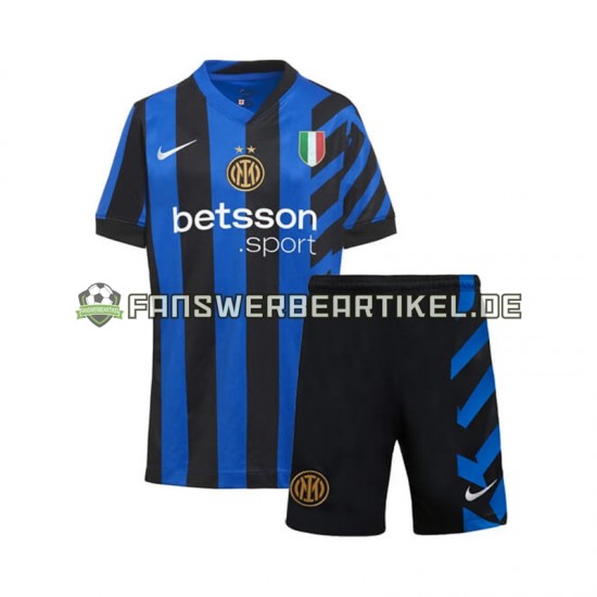 Trikot Inter Mailand Kinder Heimausrüstung 2024-2025 Kurzarm